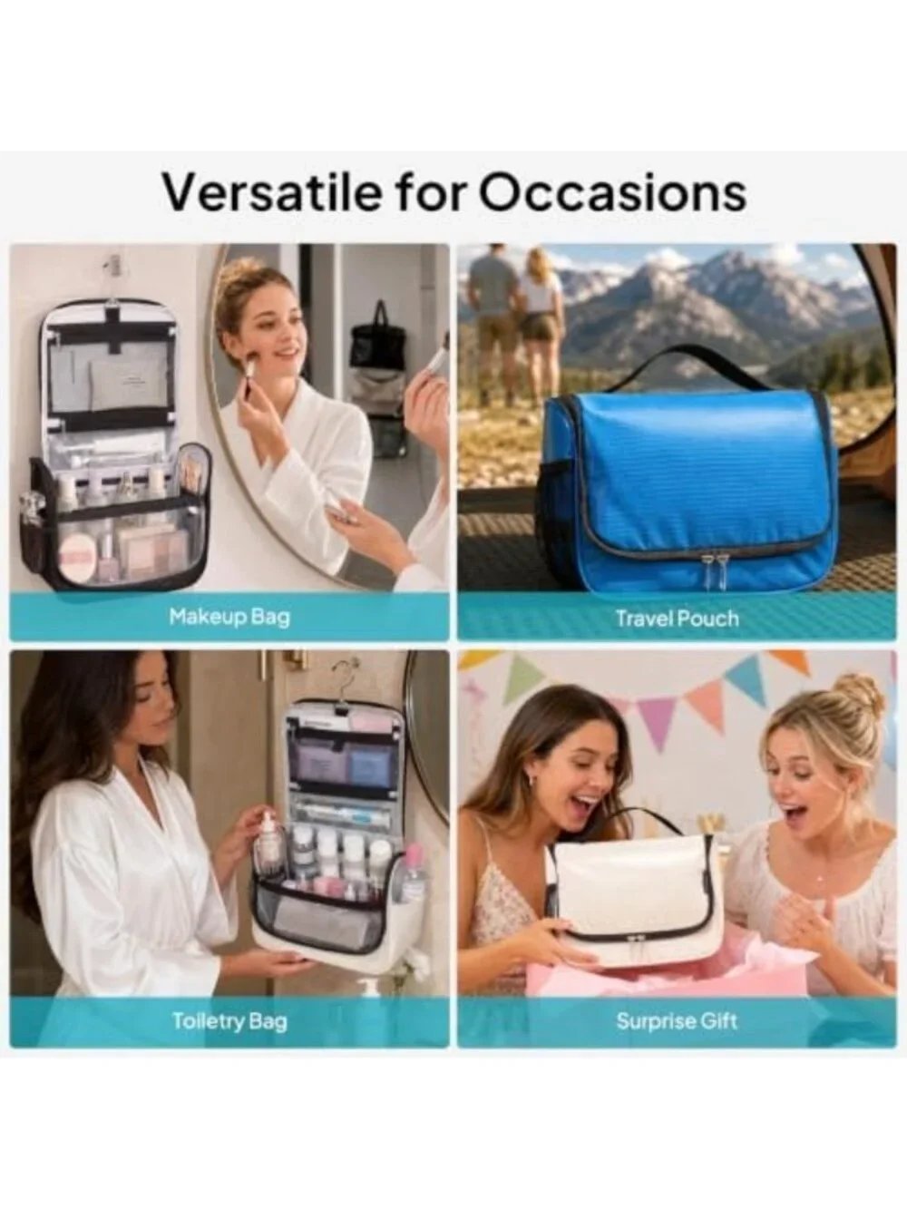 Waterproof Hanging Toiletry Bag for Travel | Makeup Organizer for Men & Women